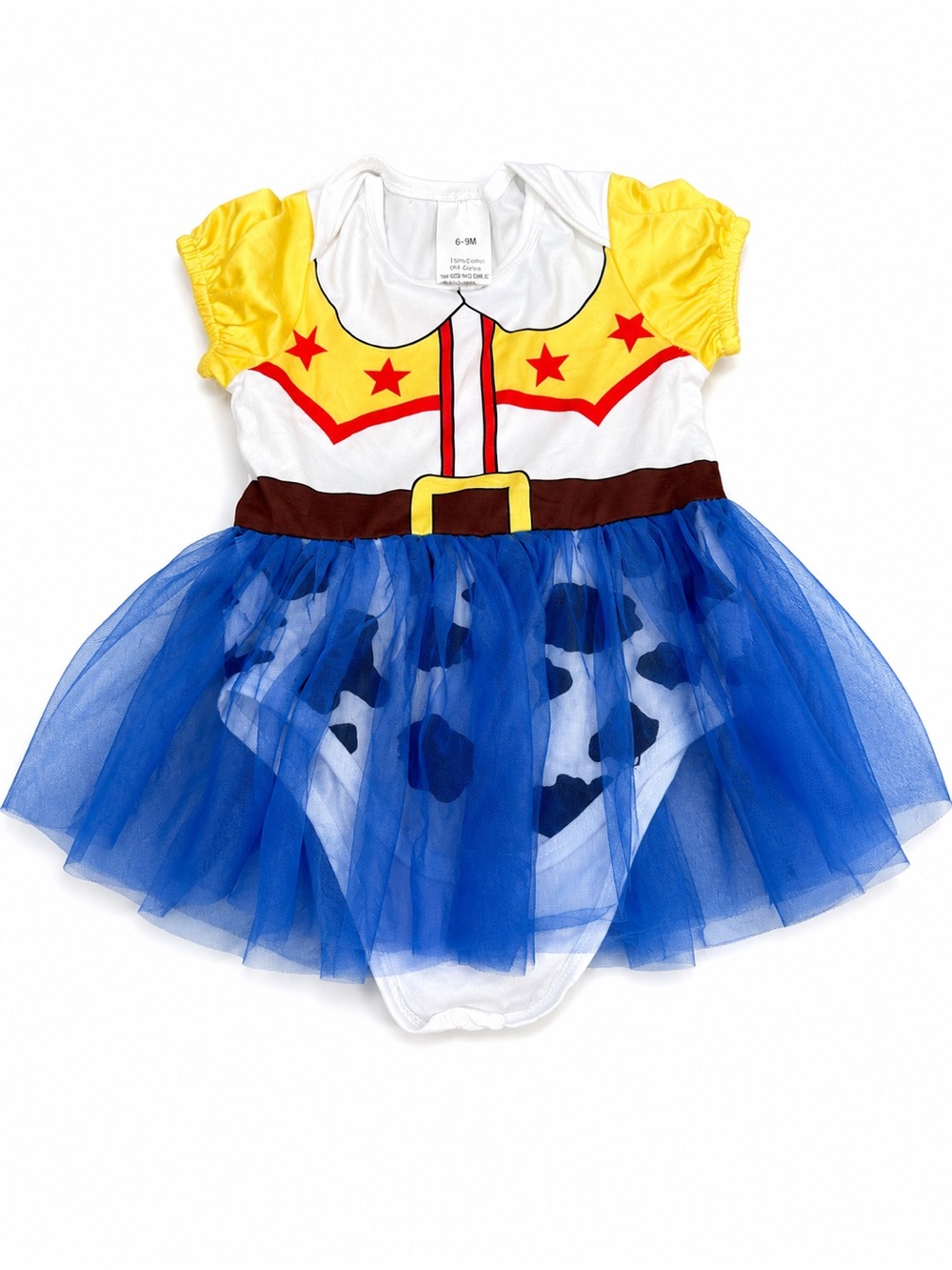 Yellow and Blue Cowgirl Tutu Costume Bodysuit